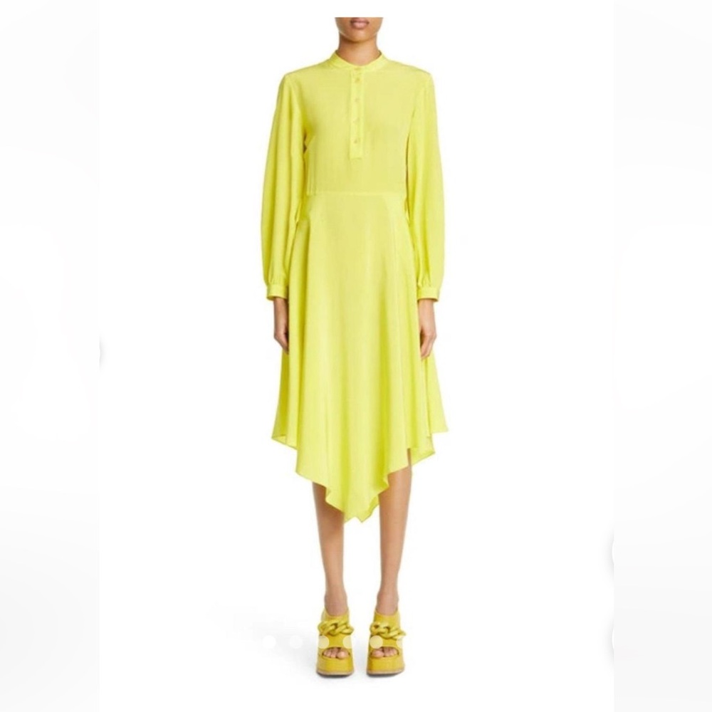 Elegant silk Stella McCartney Vibrant Yellow Long Sleeve Dress